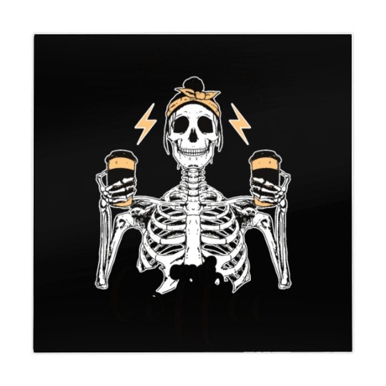 Skeleton Drink Tired Mom needs Coffee Mahjong Mats