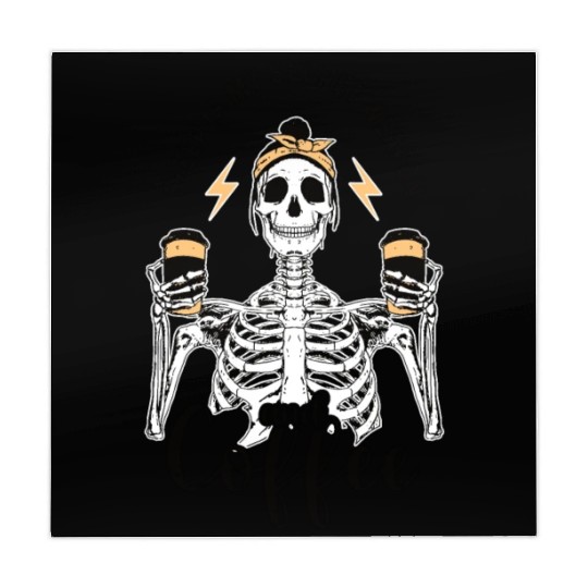 Skeleton Drink Tired Mom needs Coffee Mahjong Mats