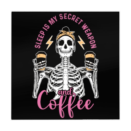 Skeleton Drink Tired Mom needs Coffee Mahjong Mats