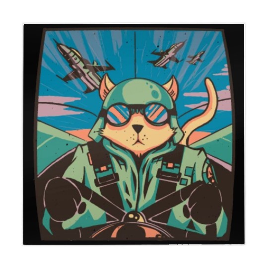 Fighter jet pilot-cat Fighter jet pilot-cat inspir Mahjong Mats