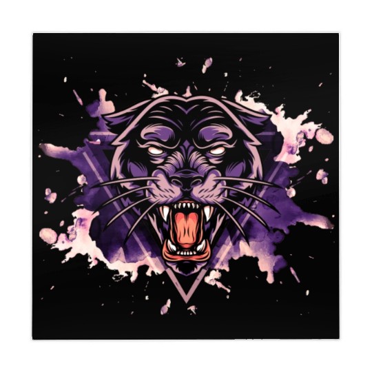 Panther Panter Purple Black Splash Predator Animal Mahjong Mats