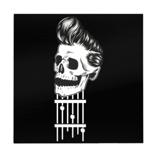 Rock N Roll Skeleton Head -Sweet Rock On Guitar Mahjong Mats