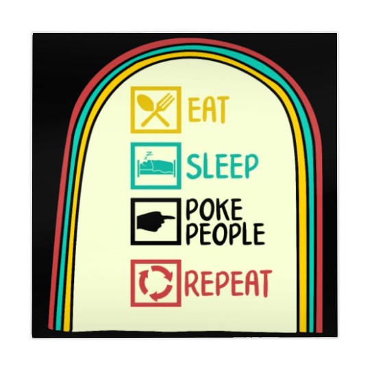 Acupuncture Mahjong Mats, Eat Sleep Poke People Repeat