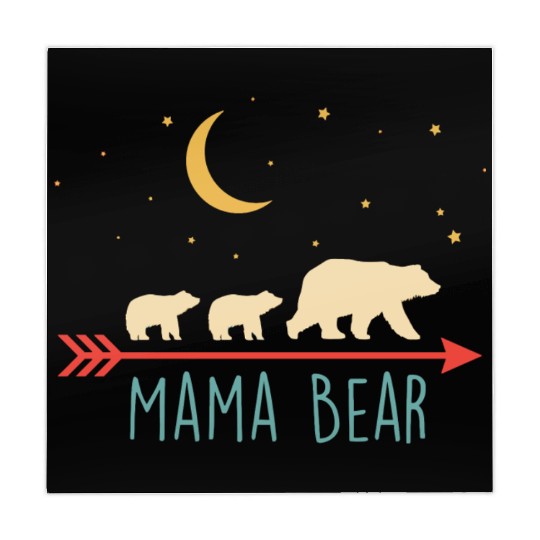 Retro Mama Bear With 2 Cubs Mahjong Mats