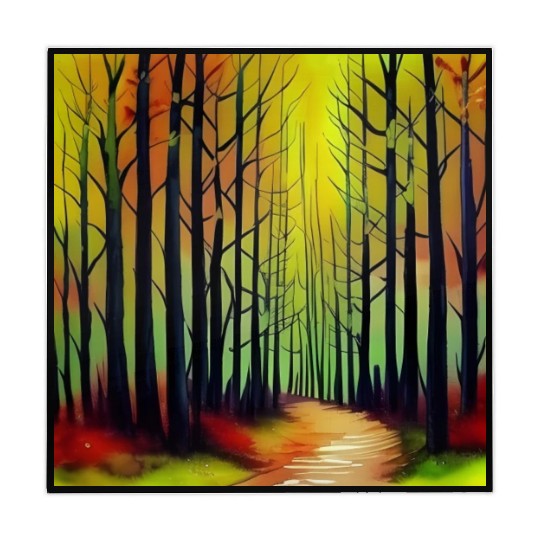 Sunset watercolor forest Mahjong Mats