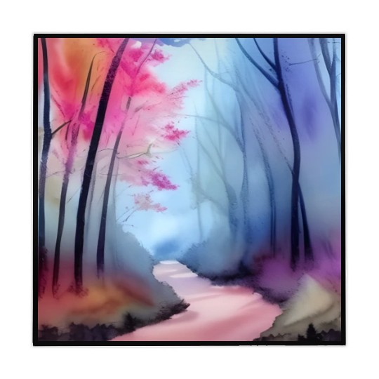 Pink and blue watercolor trees Mahjong Mats