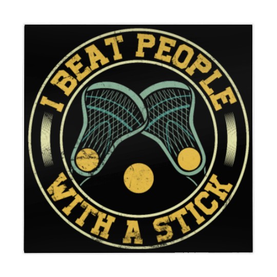 I Beat People With A Stick Funny Lacrosse Mahjong Mats