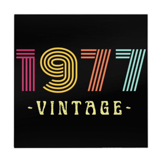 Neon Rainbow Retro Birthday Year Vintage 1977 Mahjong Mats