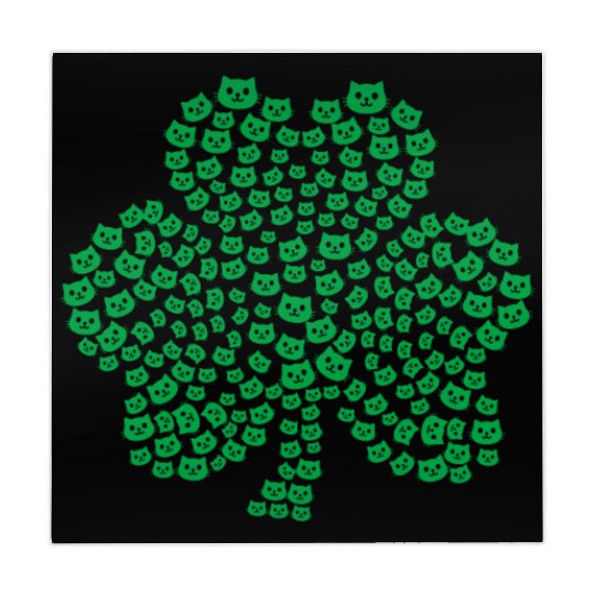 Womens cats Icon white Shamrock St. Patrick's Day Mahjong Mats