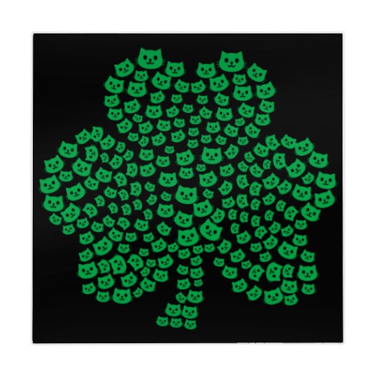 Womens cats Icon white Shamrock St. Patrick's Day Mahjong Mats