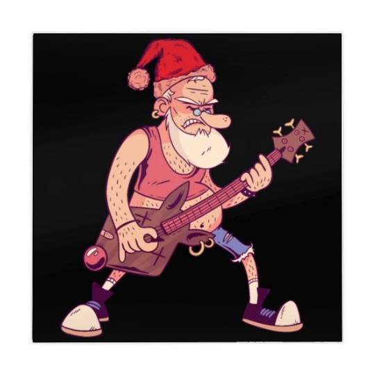 Bass Guitar Player Santa Claus Bass Guitarist Sant Mahjong Mats