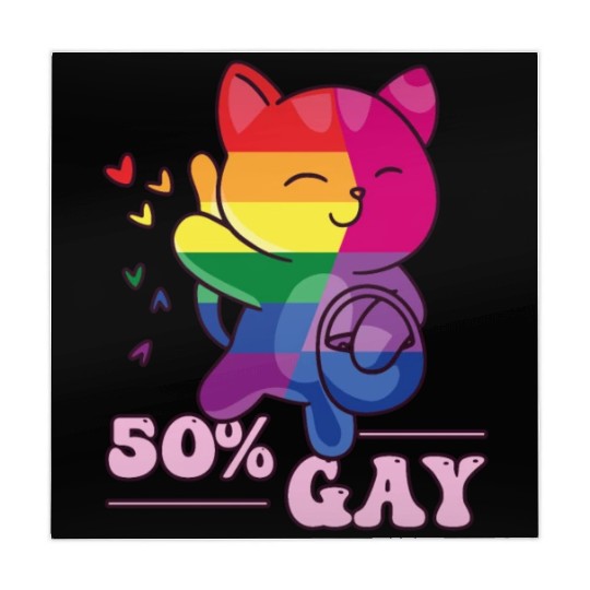 50% Gay Bi Bisexual Pride Kawaii Cat Kawaii Mahjong Mats