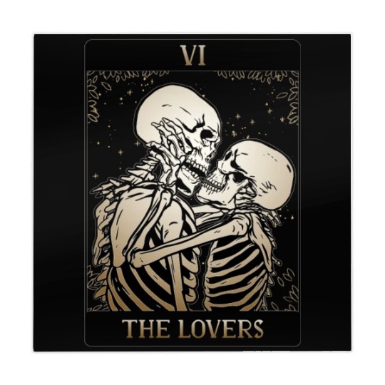 Tarot Card The Lovers Occult Skeleton Skull Witch Mahjong Mats