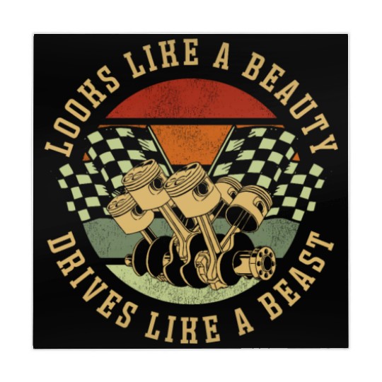 Drag Racing Race Car Girl Retro Mahjong Mats