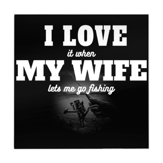 I Love My Wife: Favorite Fishing Graphic Mahjong Mats