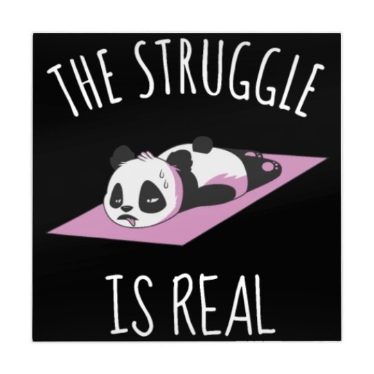 Funny Panda Women Yoga Gym Exercise The Struggle i Mahjong Mats