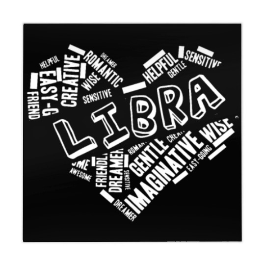 Libra Heart Word Cloud Doodle Astrology Zodiac Sta Mahjong Mats