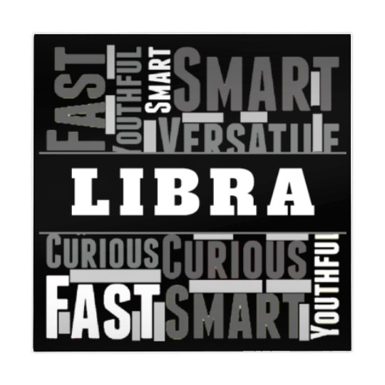 Libra Zodiac Star Sign Word Cloud Square Monochrom Mahjong Mats