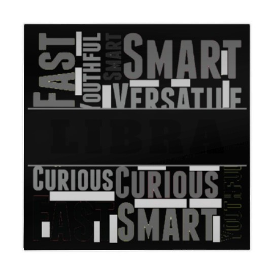 Libra Zodiac Star Sign Word Cloud Square Monochrom Mahjong Mats