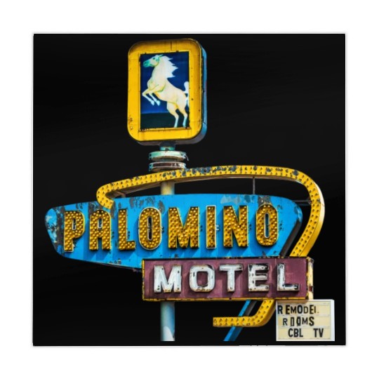 Route 66 Neon Palomino Motel Tucumcari, New Mexico Mahjong Mats
