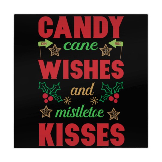 Candy cane wishes and mistletoe kisses Mahjong Mats