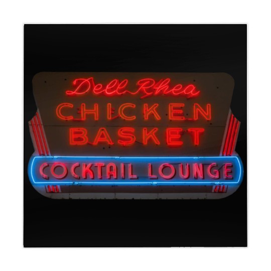 Del Rhea Chicken Basket Neon Sign Route 66 Mahjong Mats