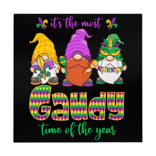 Gaudy Time 0f The Year Gnomes Fleur de lis Mahjong Mats
