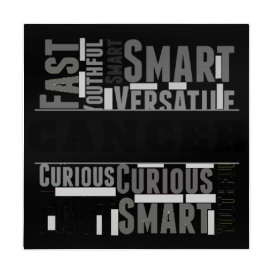 Cancer Zodiac Star Sign Word Cloud Square Monochro Mahjong Mats