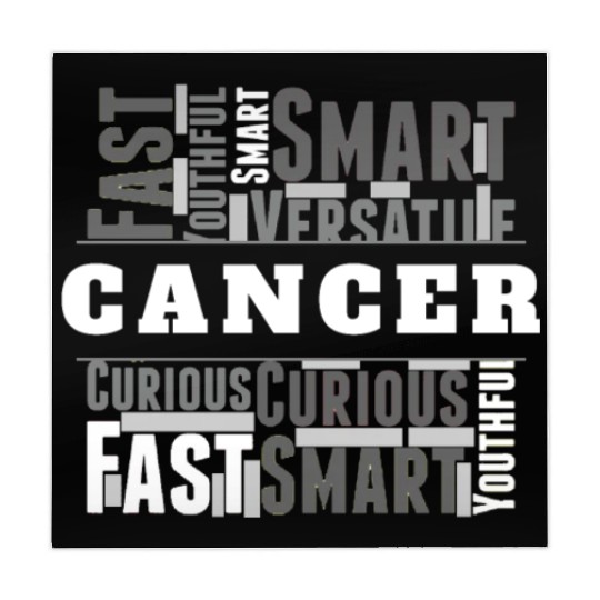 Cancer Zodiac Star Sign Word Cloud Square Monochro Mahjong Mats