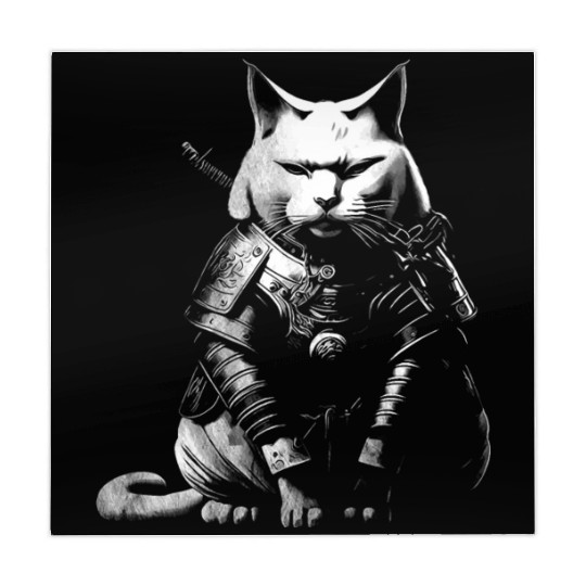 cool samurai cat Mahjong Mats