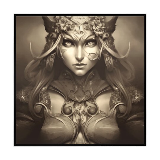 Warrior princess wearing gothic plate dark fantasy Mahjong Mats
