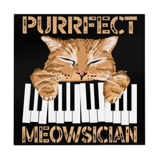 Purrfect Musician Pianist Piano Cat Musical Music Mahjong Mats