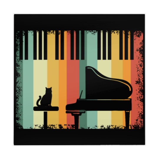 Piano Cat Musician Musical Instrument Pianist Mahjong Mats