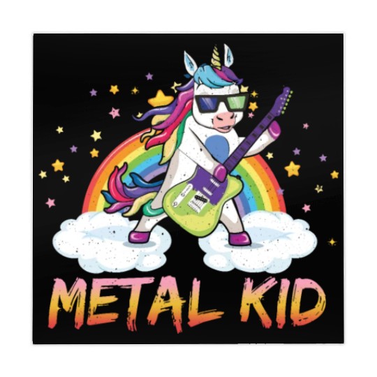 Metal Kid Music Guitar Unicorn Rainbow Heavy Rock Mahjong Mats