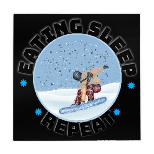 Eat sleep snowboarding repeat Mahjong Mats