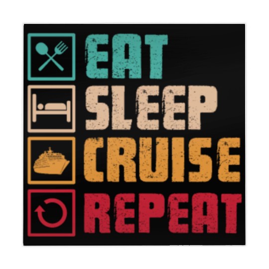 Eat Sleep Cruise Repeat Retro Mahjong Mats