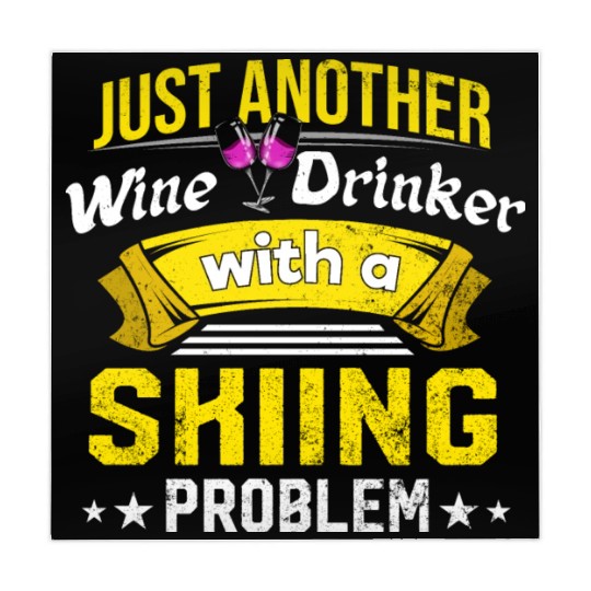 Wine Drinker with Skiing Problem Wine Lover Funny Mahjong Mats