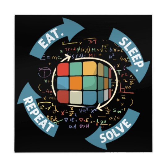 Eat Sleep Solve Repeat Math Speed Cubing Genie Mahjong Mats