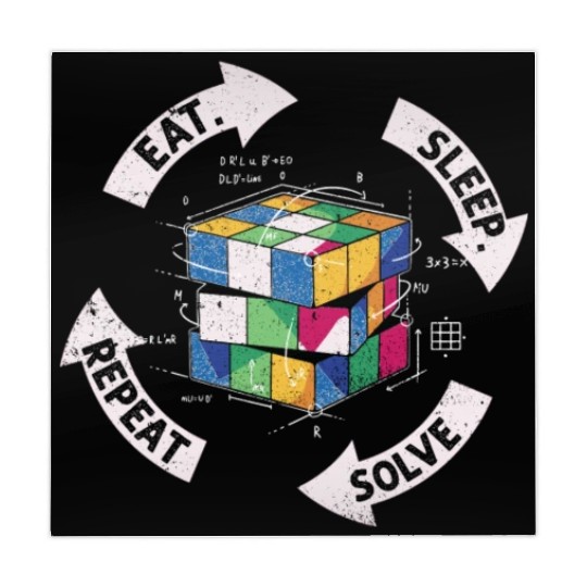 Eat Sleep Solve Repeat Math Speed Cubing Genie Mahjong Mats