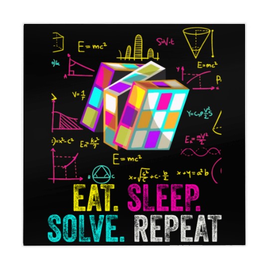 Eat Sleep Solve Repeat Math Speed Cubing Genie Mahjong Mats