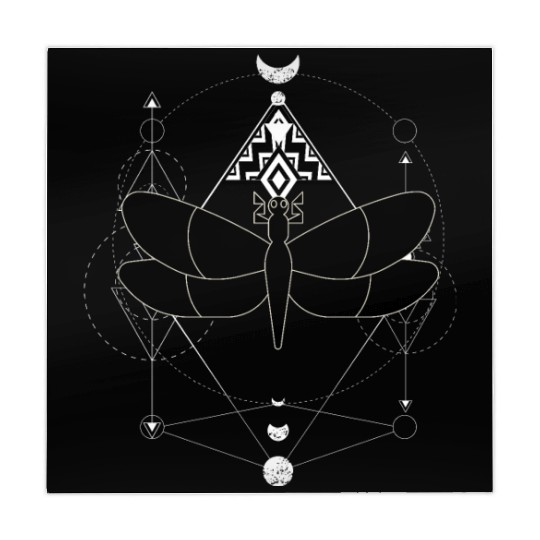 Minimalist Insect Celestial Dragonfly Sacred Geome Mahjong Mats