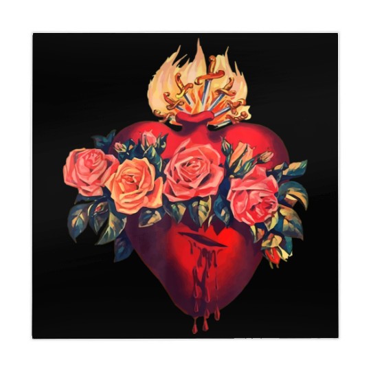 Sacred Heart of Jesus Christ Retro Sunset Art Cath Mahjong Mats