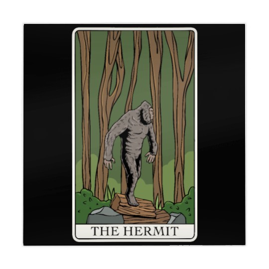 Bigfoot Tarot Card "The Hermit" for a Tarot Reader Mahjong Mats