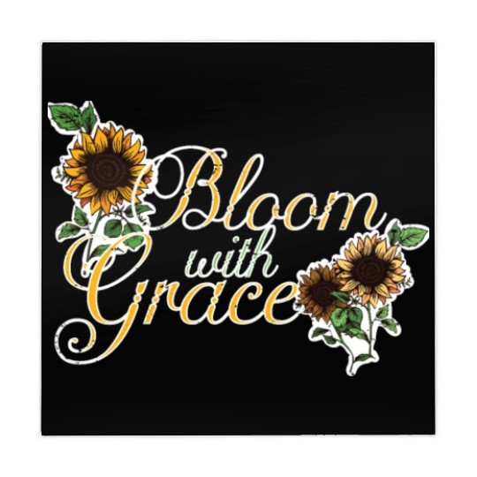 Bloom with Grace Positive Quote Sunflower Gardenin Mahjong Mats