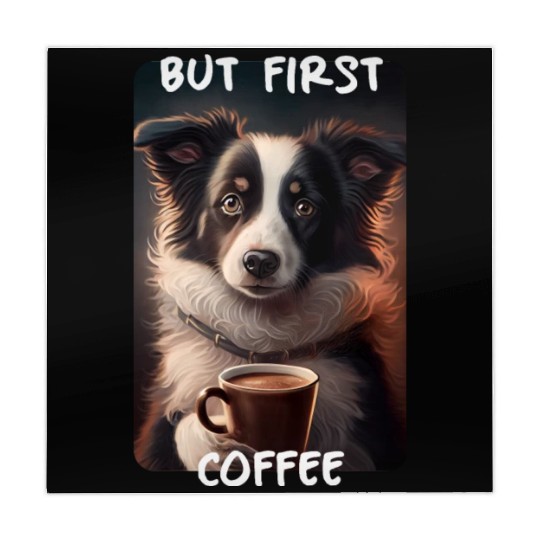 Border Collie - But First Coffee (en) 1 Mahjong Mats