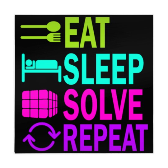 Eat Sleep Solve Repeat Math Speed Cubing Genie Mahjong Mats