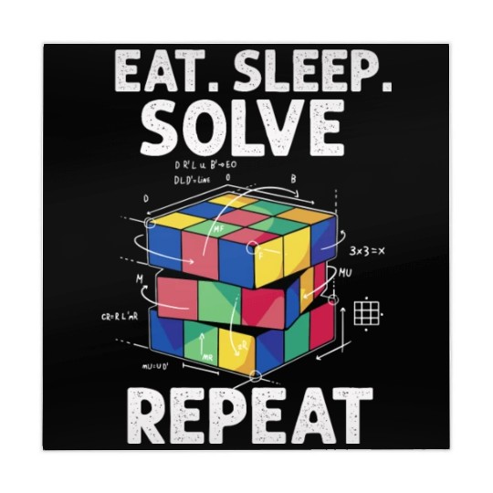 Eat Sleep Solve Repeat Math Speed Cubing Genie Mahjong Mats