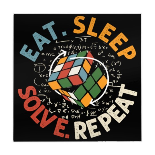 Eat Sleep Solve Repeat Math Speed Cubing Genie Mahjong Mats
