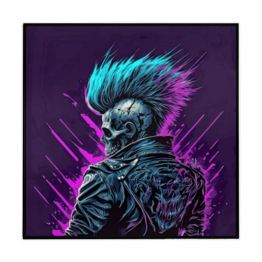 Synthwave Zombie Skull Mahjong Mats