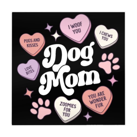 Dog Mom Valentines Day Candy Hearts Galentines Mahjong Mats